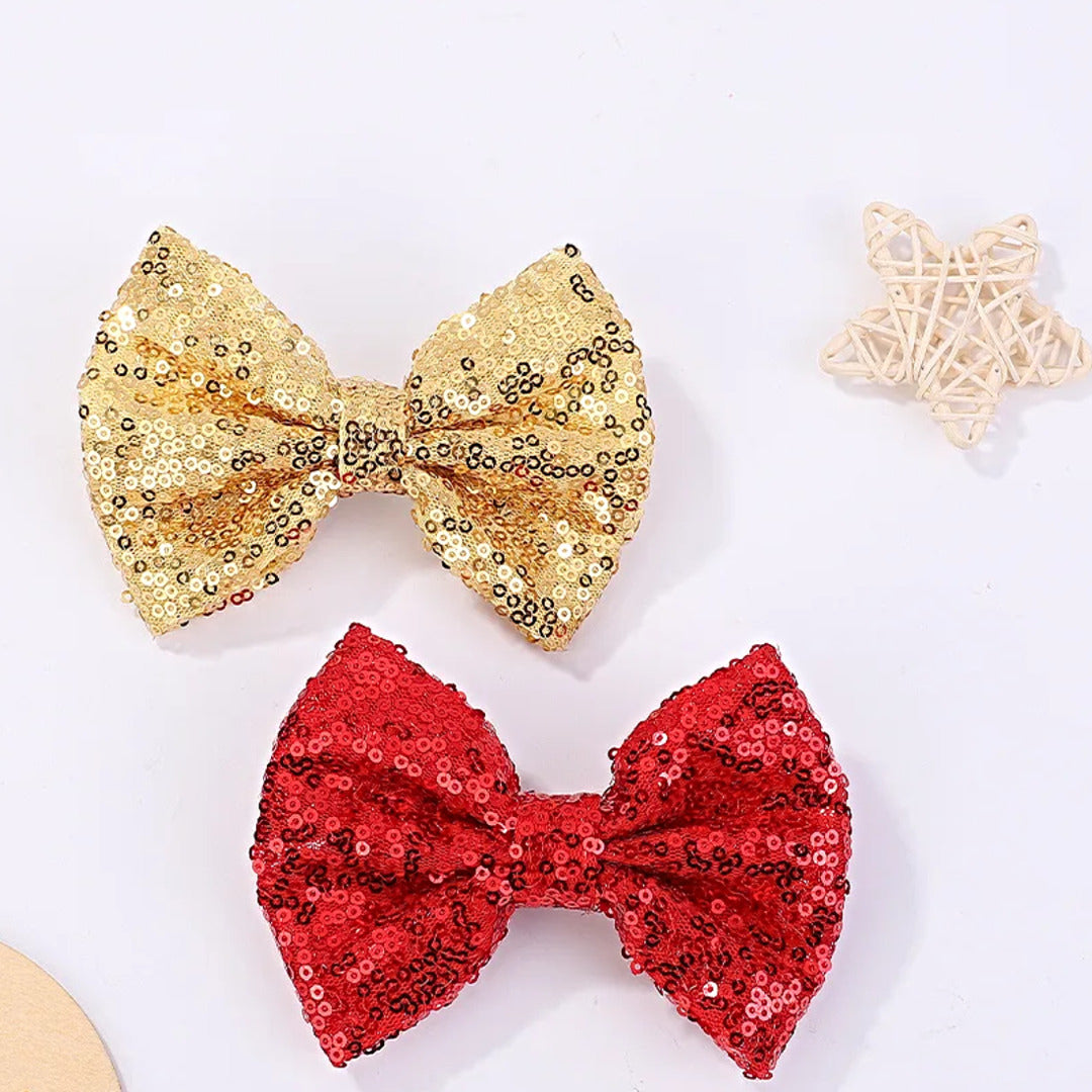 Proplady Party Combo (Set of 2) Shiny Bow Party Hair Clips