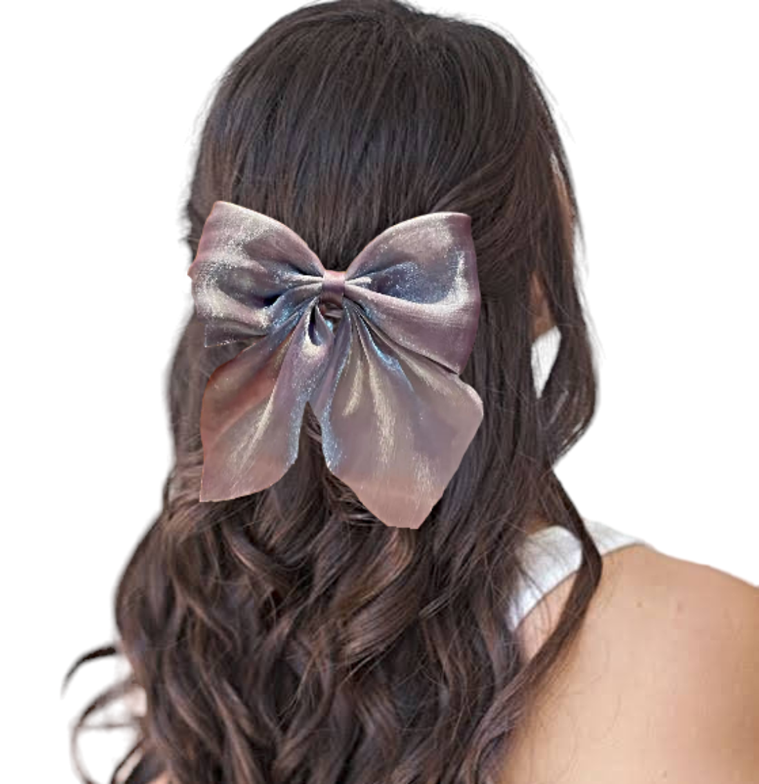 Proplady Stylish Wide Organza Bow Hair Clip