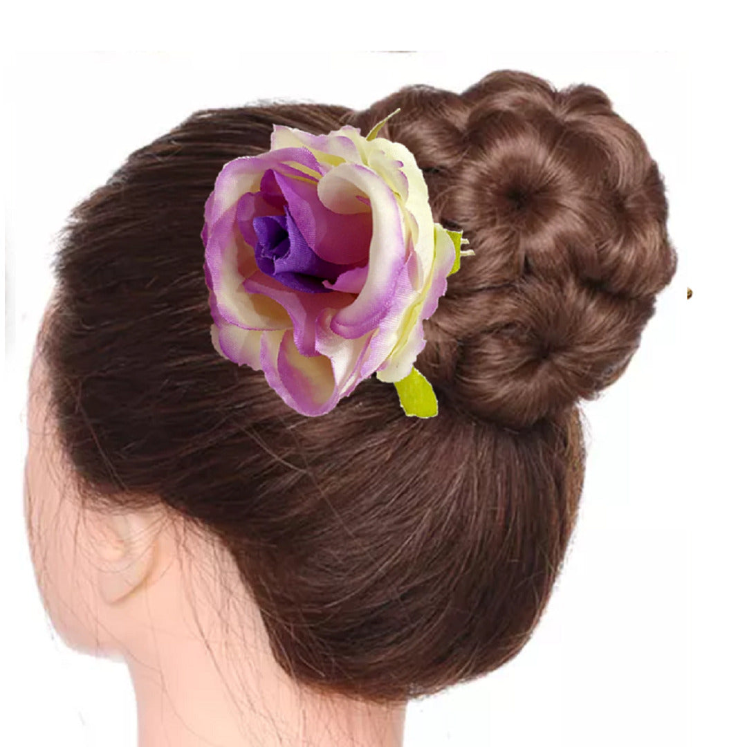 Wedding Combo (Set of 3) Multicolor Roses Bun Juda Sticks