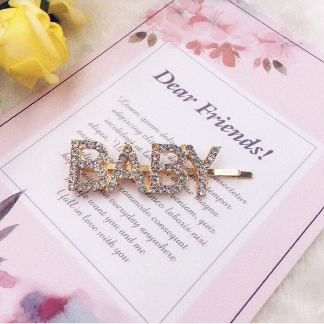 Proplady Stylish Embellished BABY Letter Hair Pins