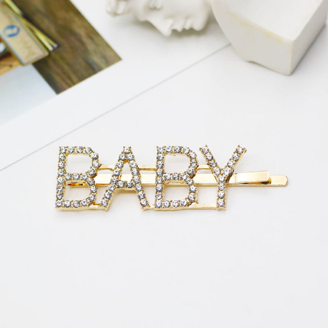 Proplady Stylish Embellished BABY Letter Hair Pins