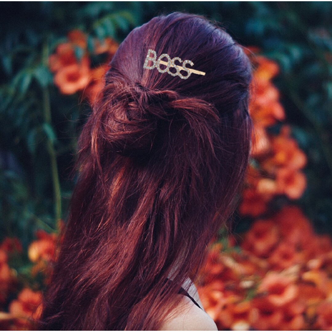 Proplady Stylish Embellished BOSS Letter Hair Pins