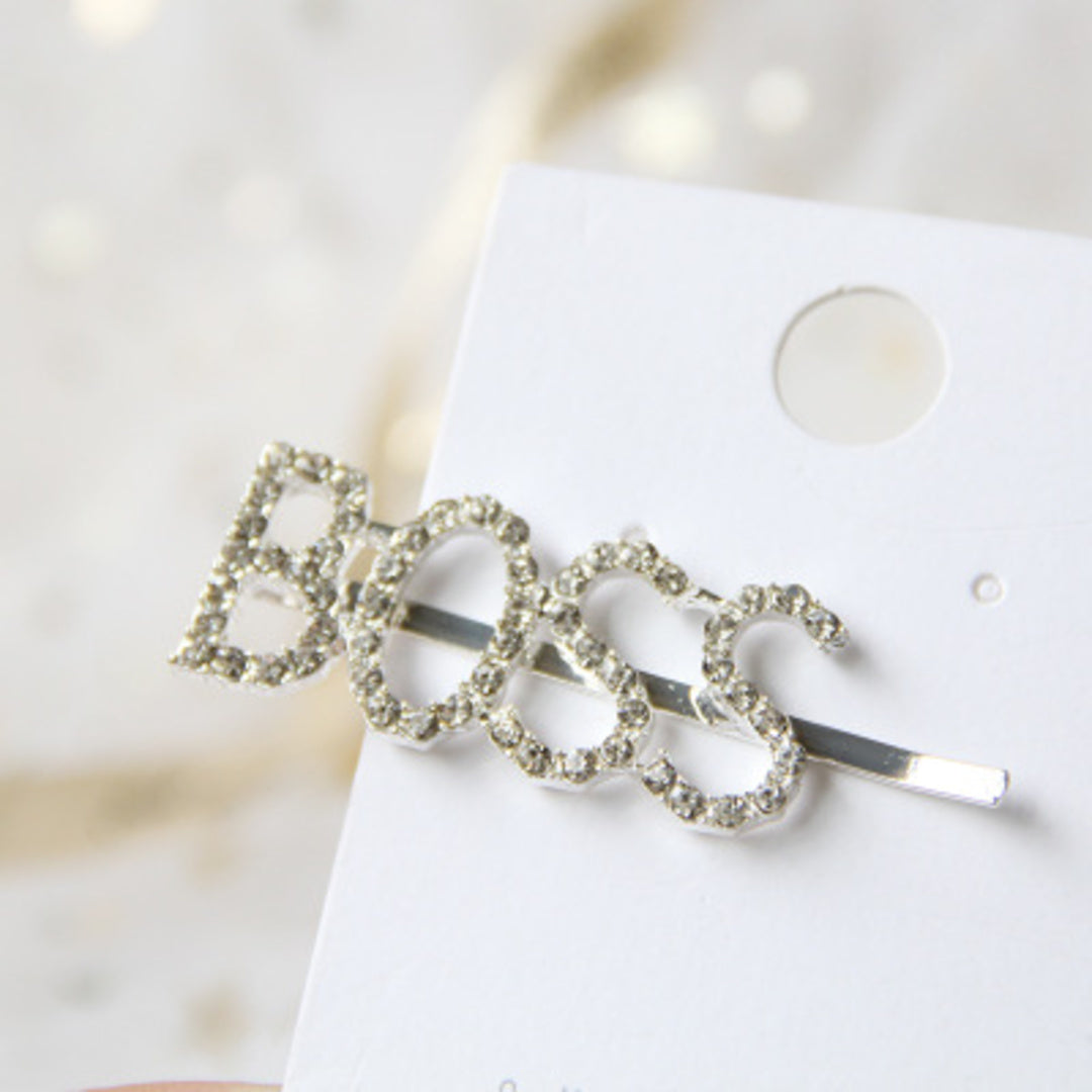 Proplady Stylish Embellished BOSS Letter Hair Pins