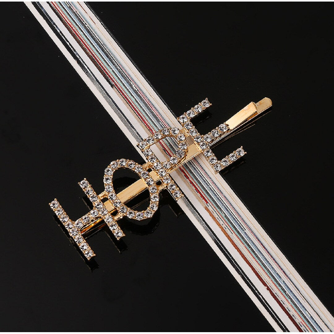 Proplady Stylish Embellished HOPE Letter Hair Pins