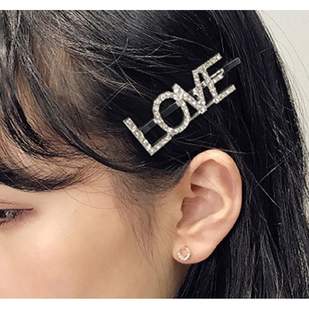 Proplady Stylish Embellished LOVE Letter Hair Pins