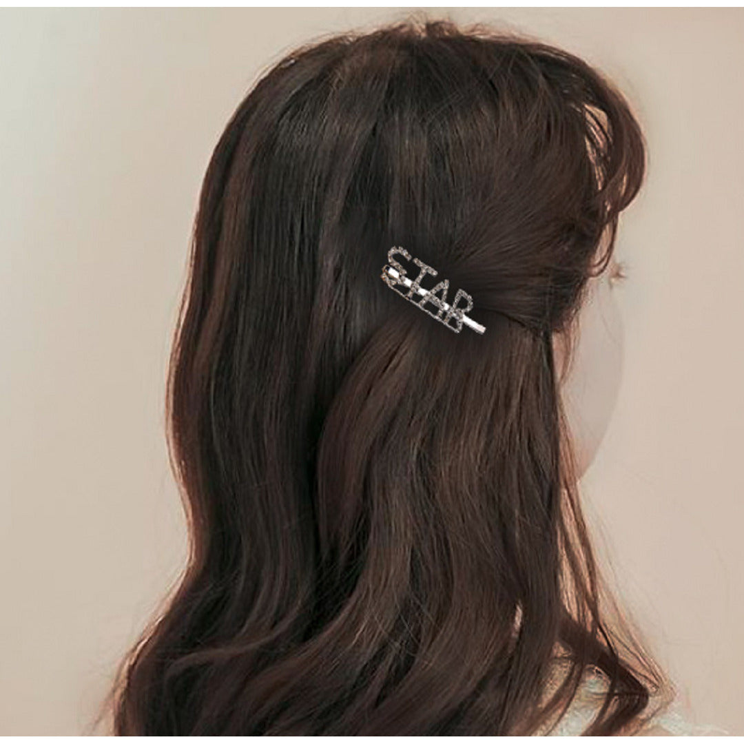 Proplady Stylish Embellished STAR Letter Hair Pins