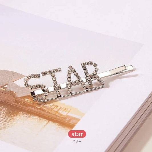 Proplady Stylish Embellished STAR Letter Hair Pins