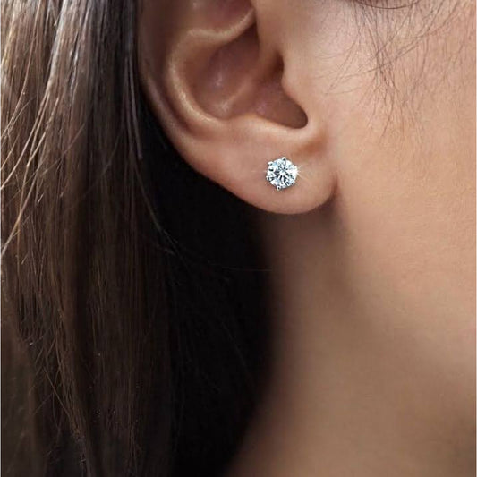 Korean Collection Solitaire Stud Earrings