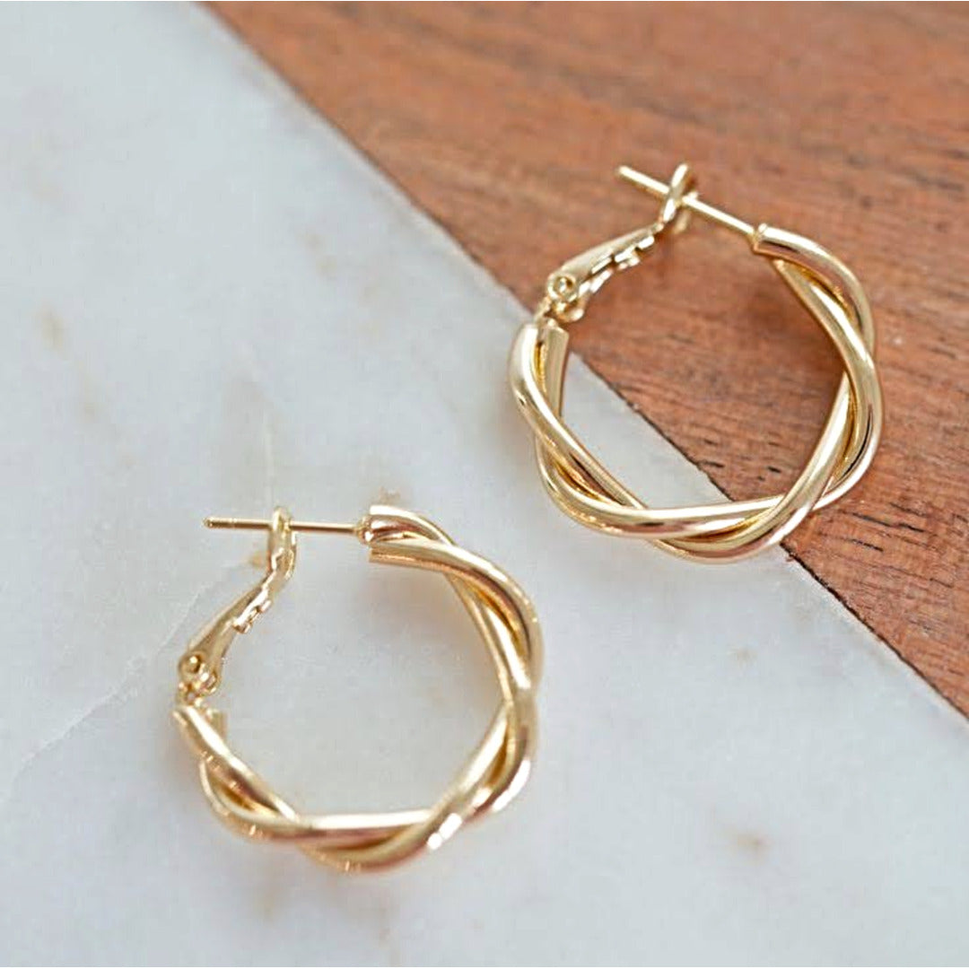 Korean Collection Golden Hoop Earrings