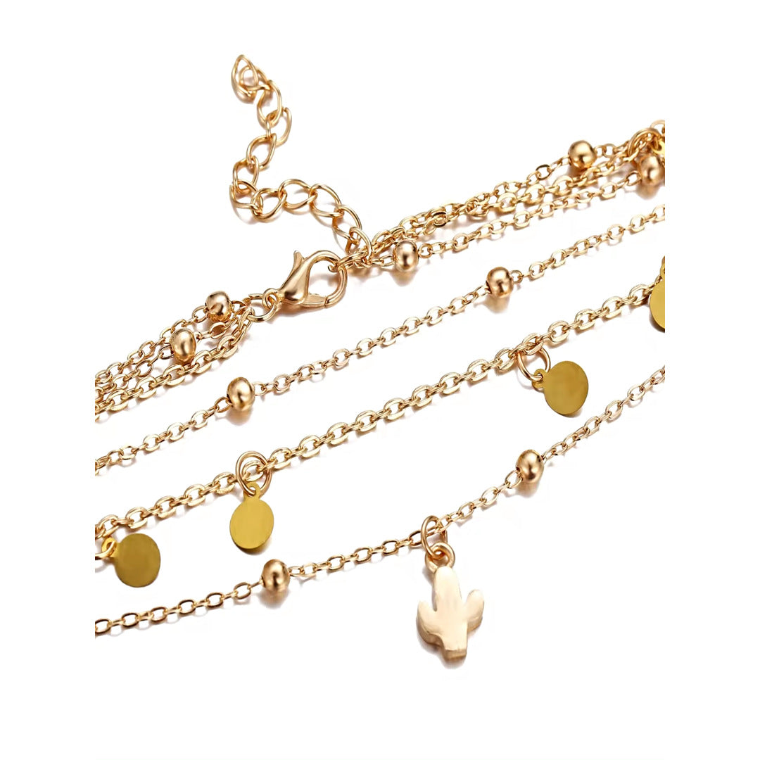 Designer Linked Rose Gold Layered Chains