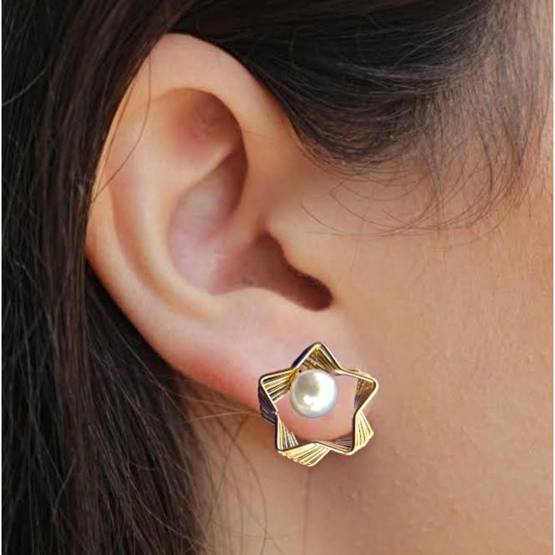 Korean Bling Combo (Pair of 3) Golden Stud Earrings