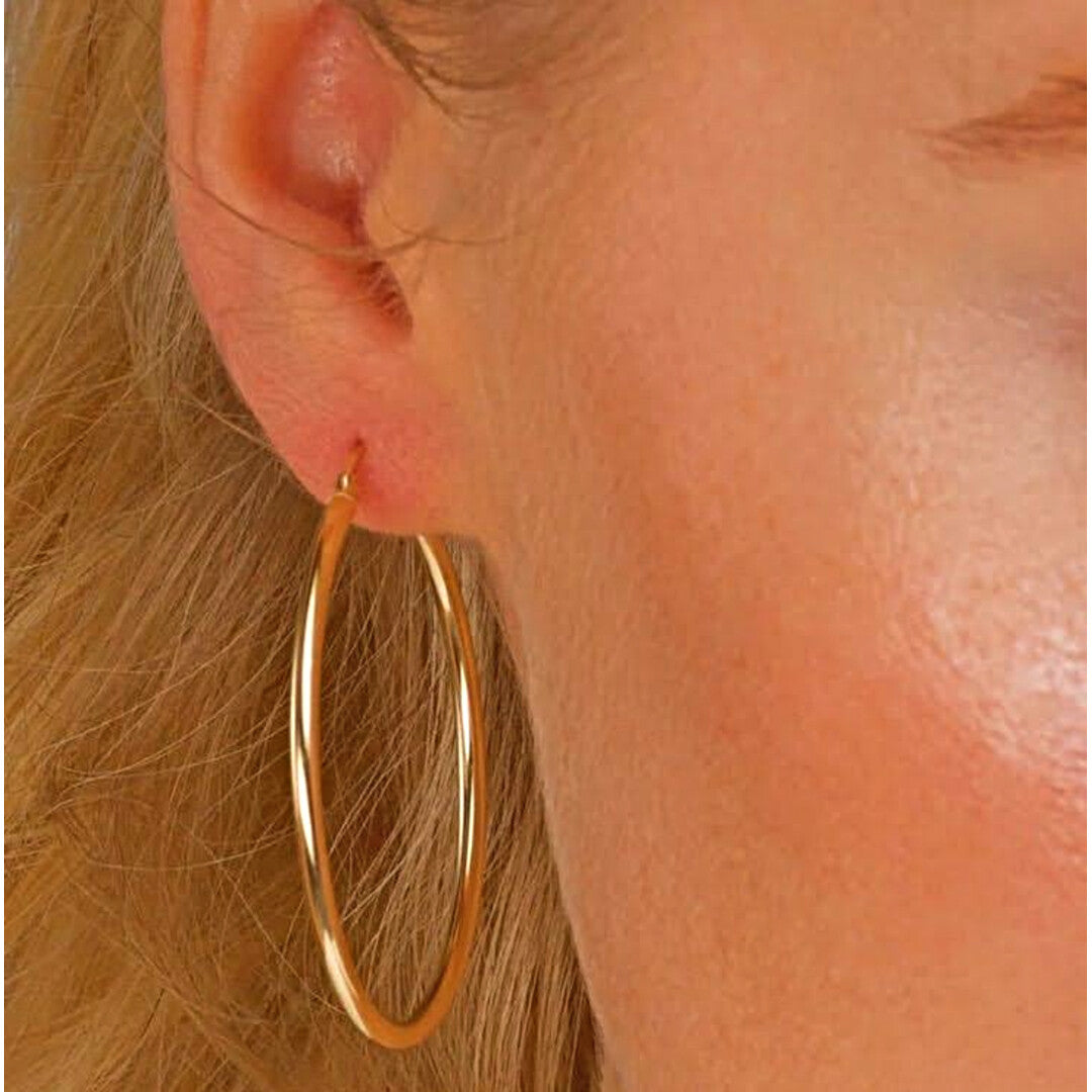 Korean Collection Golden Hoop Earrings