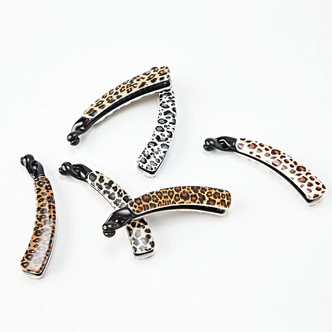 Proplady Combo (L Size, Set of 3) Tiger Printed Banana Hair Clips