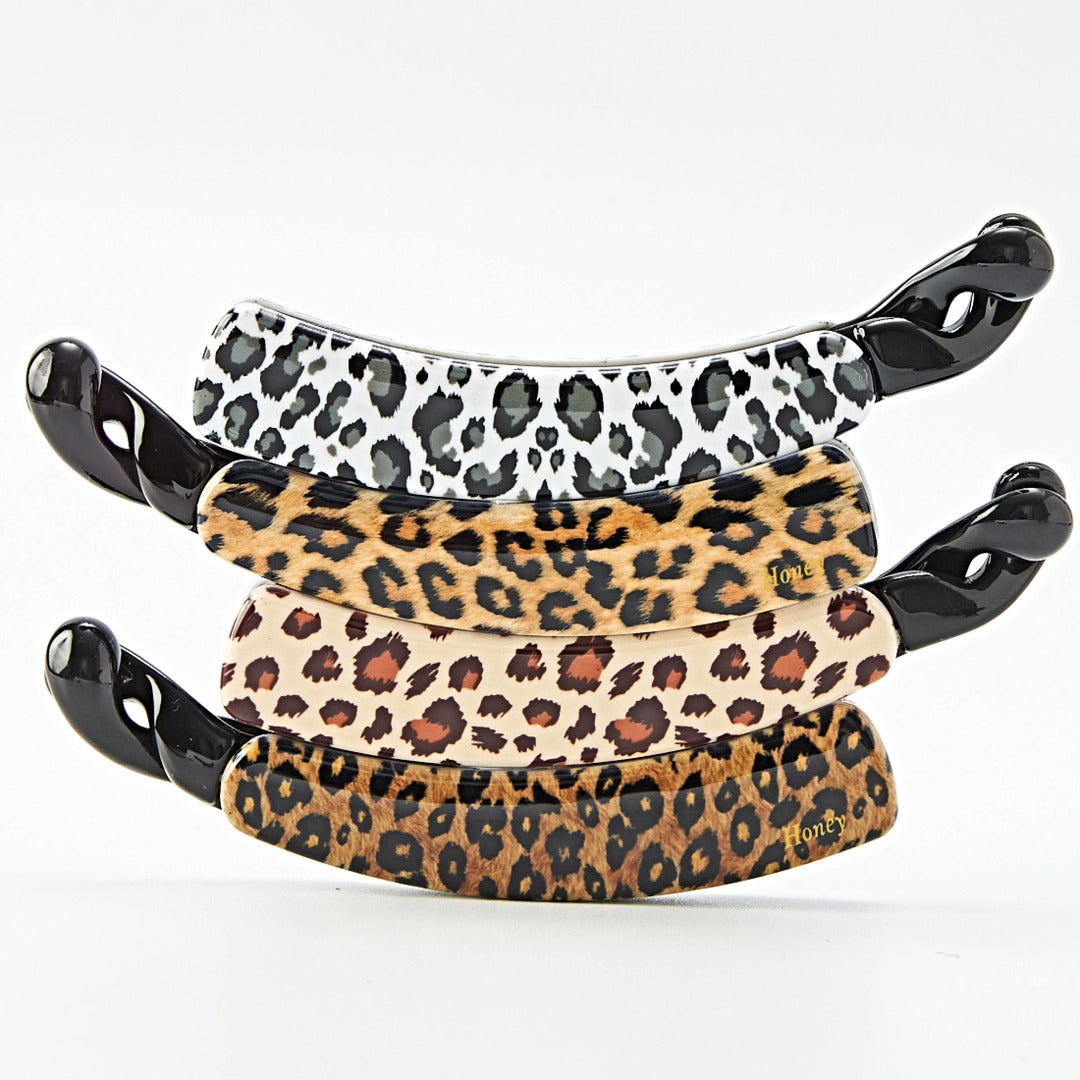 Proplady Combo (L Size, Set of 3) Tiger Printed Banana Hair Clips