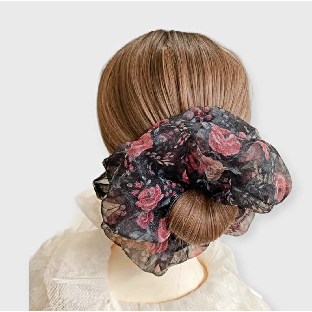 Proplady Organza Floral Printed Jumbo Hair Scrunchie