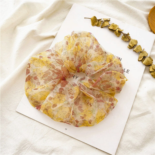 Proplady Organza Floral Printed Jumbo Hair Scrunchie