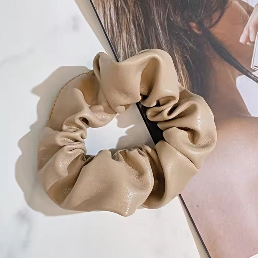 Voguish Leather Jumbo Hair Scrunchies