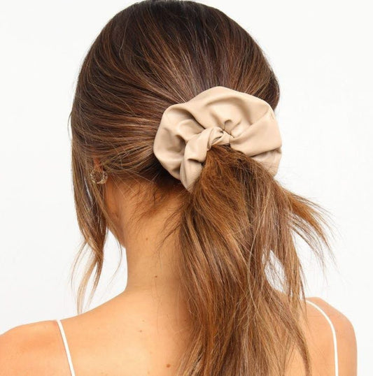 Voguish Leather Jumbo Hair Scrunchies