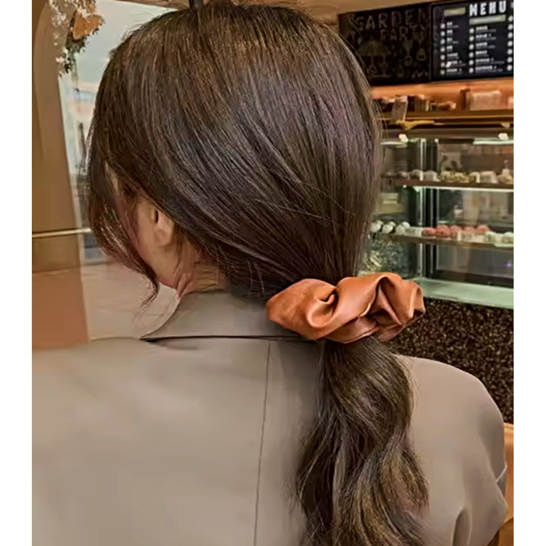 Voguish Leather Jumbo Hair Scrunchies