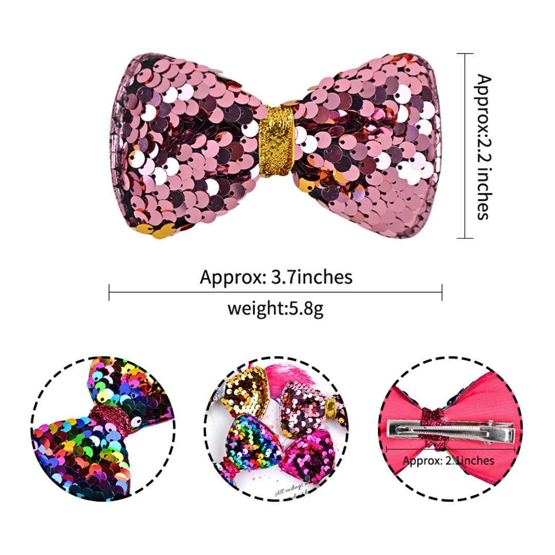 Proplady Party Combo (Set of 4) Shiny Bow Party Hair Clips