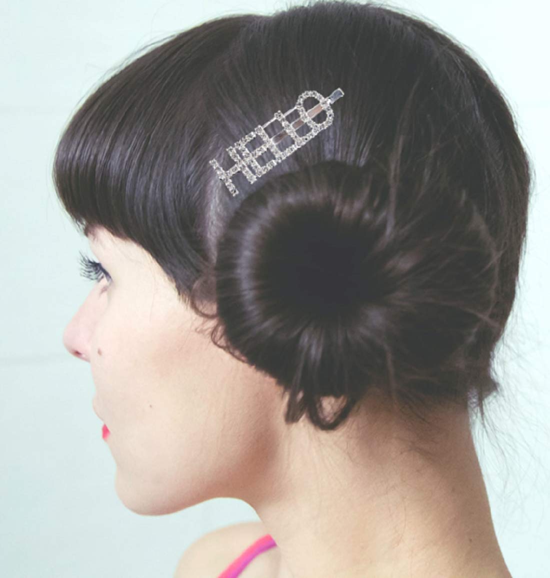Proplady Stylish Embellished Hello Letter Hair Pins