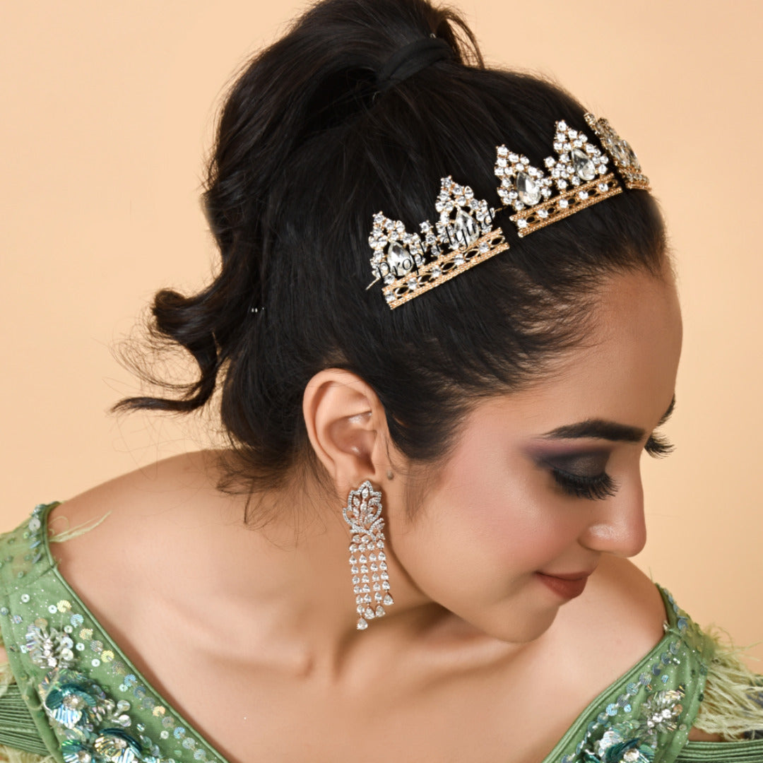 Proplady Wedding Tiara Embellished Bridal Hair Tiara