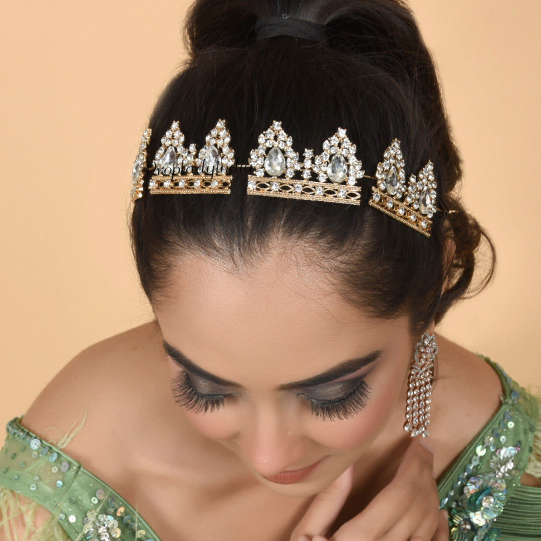 Proplady Wedding Tiara Embellished Bridal Hair Tiara