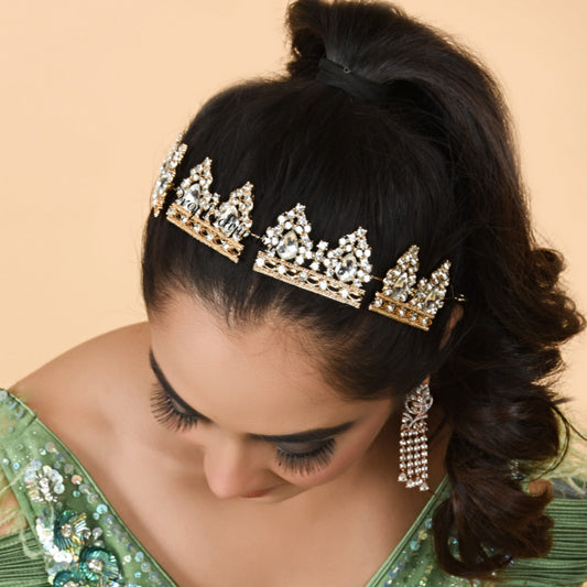 Proplady Wedding Tiara Embellished Bridal Hair Tiara