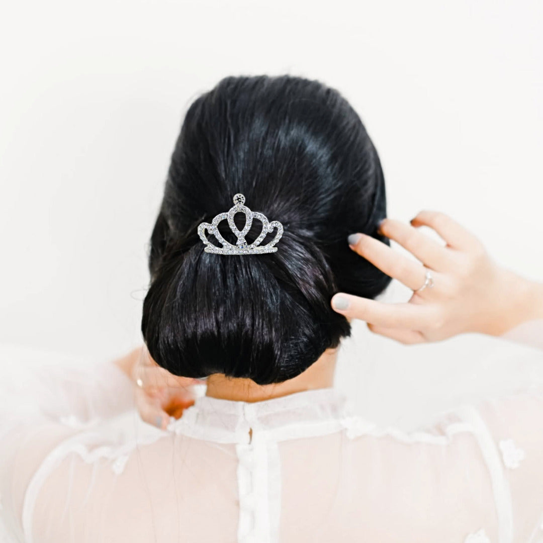 Proplady Silver Embellished Hair Princess Crown