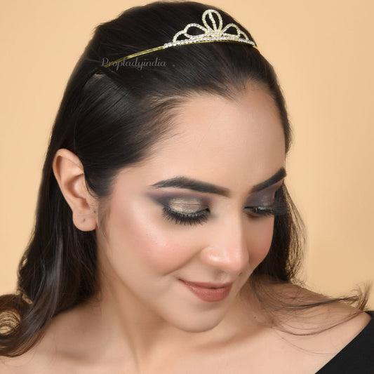 Proplady Voguish Collection Embellished Golden Princess Crown