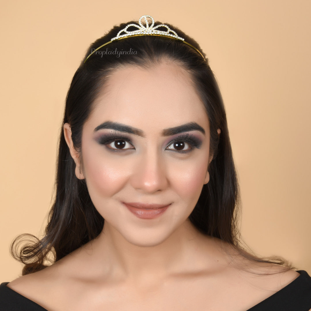 Proplady Voguish Collection Embellished Golden Princess Crown