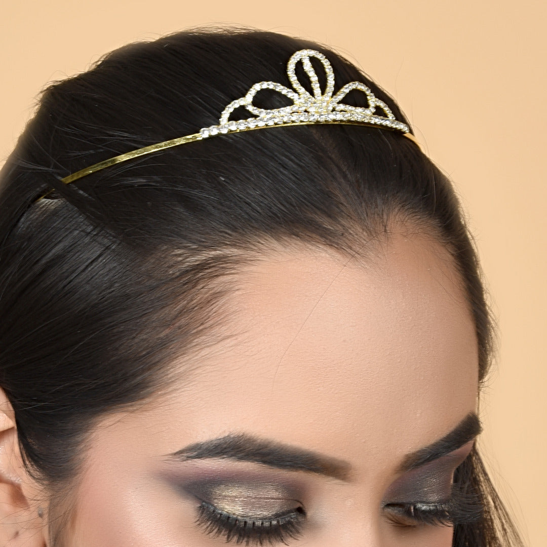 Proplady Voguish Collection Embellished Golden Princess Crown