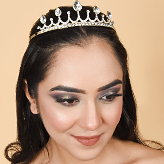 Proplady Designer Golden Embellished Crown