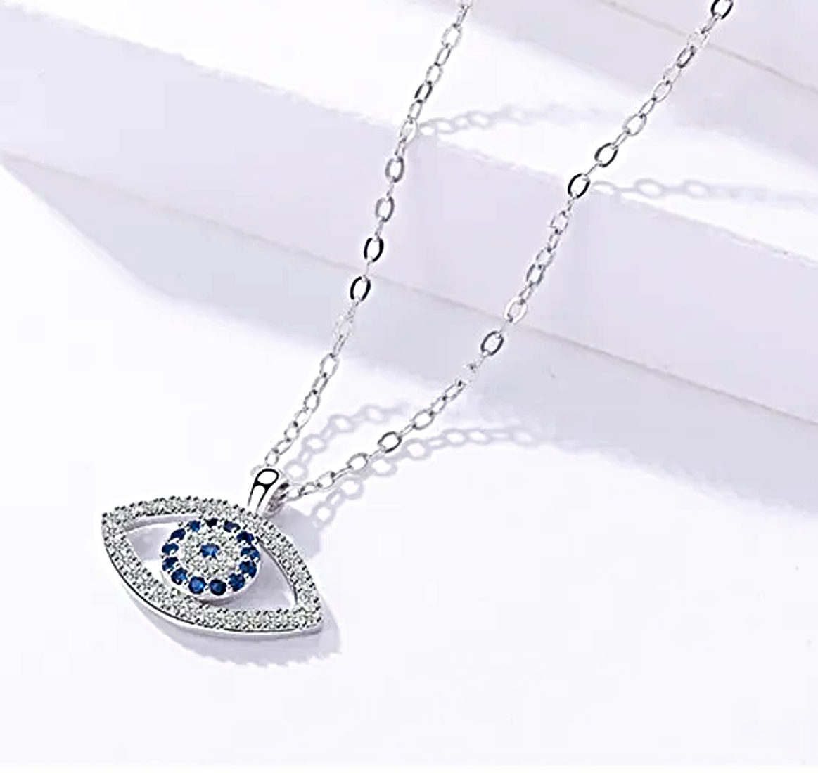 Proplady Bling Collection Evil Eye Silver Chain with Pandent